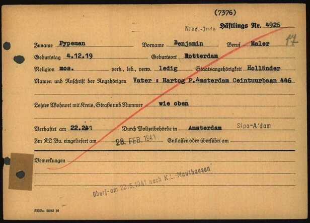 Benjamin Pijpeman, 14-12-1919, krt 6 Buchenwald