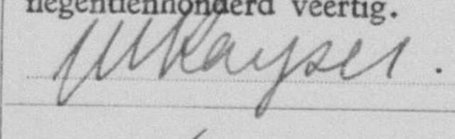 Handtekening van Margot in 1940.