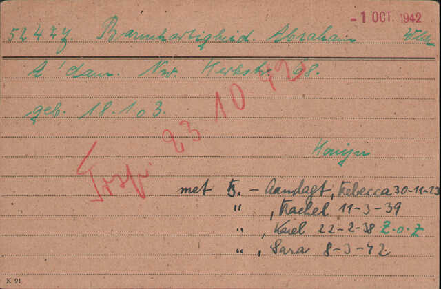 Kaart Joodse Raad Abrahm Barmmhartigheid 18-01-1903 echtgenoot van Rebecca Barmhartigheid - Aandagt.jpg