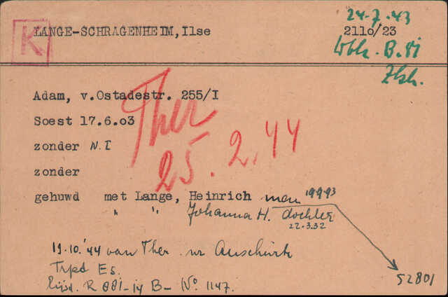 Lange Heinrich Wilhelm en Else Schragenheim kaart Joodsche Raad.jpg