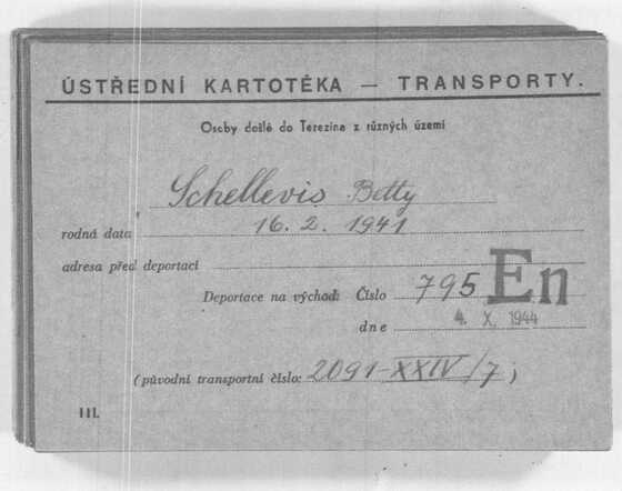 Transportkaart Thersienstadt Betty Schellevis geboren 16-02-1941.jpg
