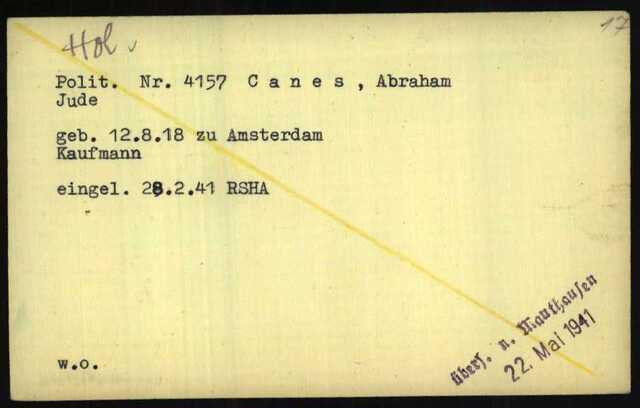 Abraham Canes, Buchenwald document 004.jpg