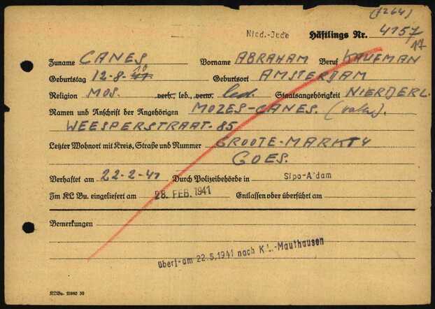 Abraham Canes, Buchenwald document 005.jpg