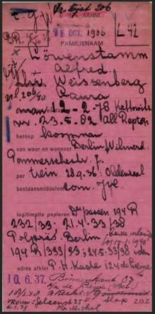 Löwenstamm Alfred en Weissenberg Screenshot Vreemdelingenkaarten voorzijde 1.jpg