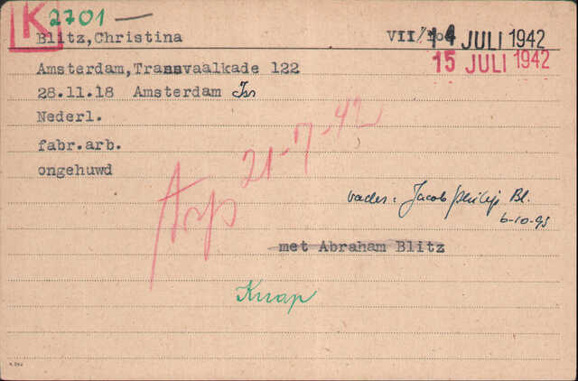Archiefkaart Joodse Raad Christina Blitz geboren 28-11-1918.jpg