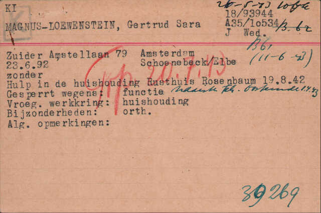 Löwenstein Gertrud wv Magnus kaart Joodsche Raad Gertrud.jpg