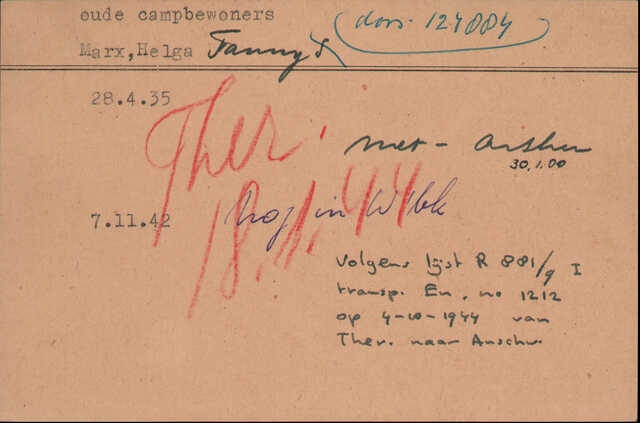 Marx-Linz Betty en Marx Arthur en kind Helga kaart Joodsche Raad Helga.jpg