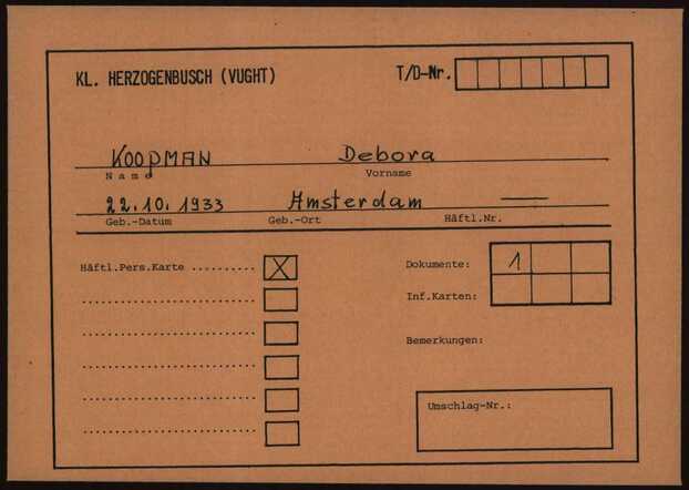 Kaart kamp Vught Debora Koopman, geboren 22-10-1933.jpg