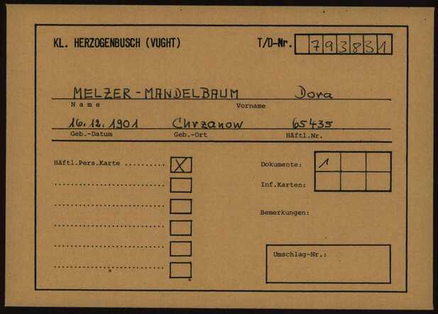 Melzer-Mandelbaum Dora document kamp Vught Dora.jpg