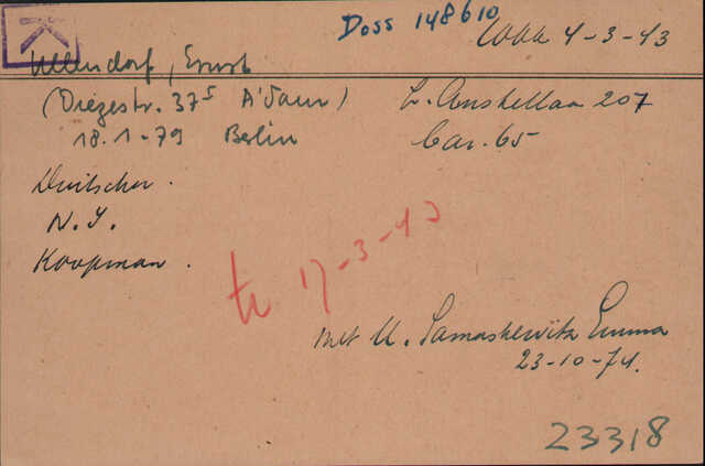 Ullendorf Ernst en Samaskewitz Emma kaart Joodsche Raad Ernst.jpg