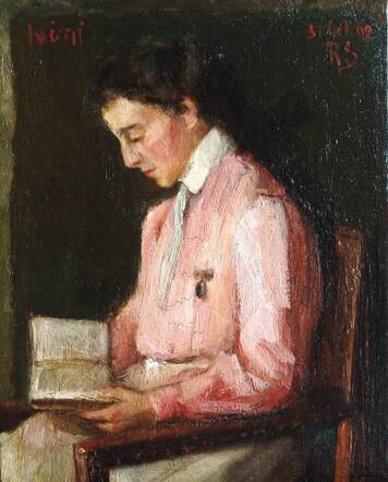 Schilderij van Eveline gemaakt door haar moeder Rosa in 1909