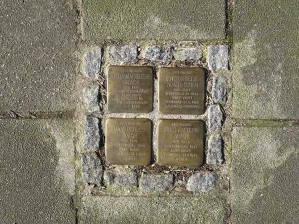 Stolpersteine geplaatst voor de woning aan de Catharinastraat 4 te Eindhoven