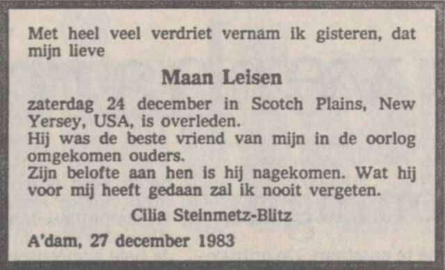 19831227 Het Parool overl Maan Leisen.jpg