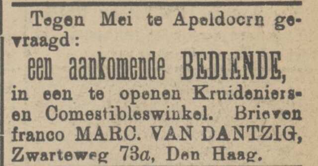 Van Dantzig, Marcus, 1910, Verwijst naar adres in Den Haag.jpg