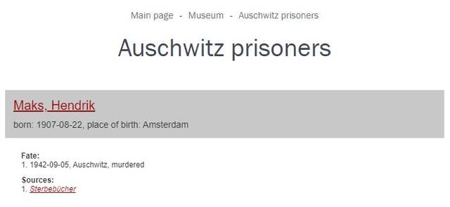 Hendrik Maks, Auschwitz Prisoner.jpg