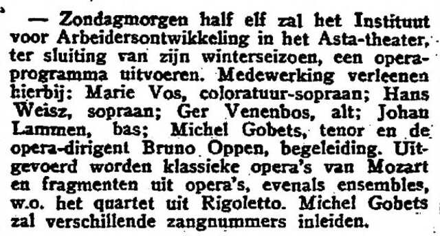 Gobets en Weisz treden samen op.