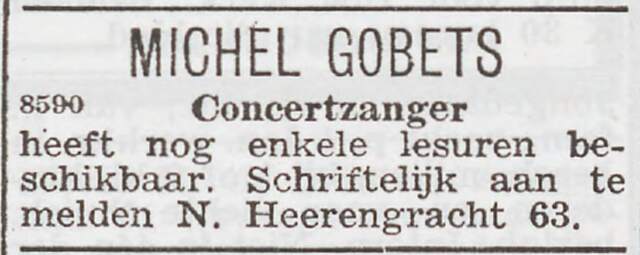 Michel Gobets biedt zich aan als ‘zangleraar’.
