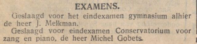 Machiel Gobets is geslaagd voor examen Piano en Zang (Conservatorium)